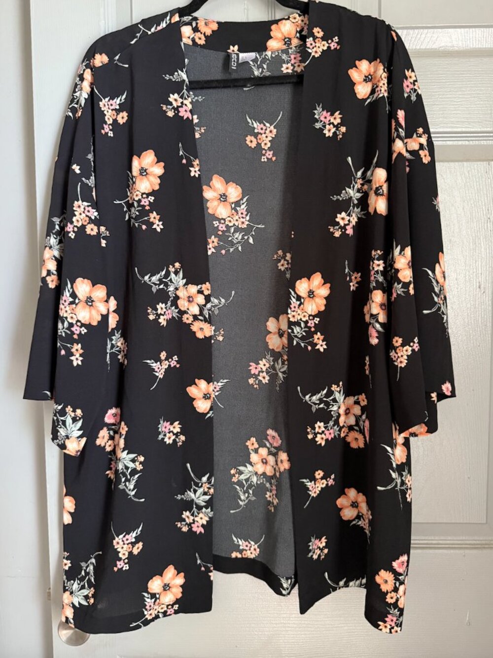 H&M Floral Open Front Kimono Cardigan Women's Large